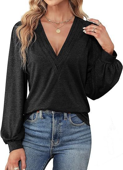 V-neck Casual Long Sleeve Top