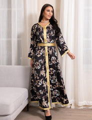 Printed Long Belt Dress Ramadan