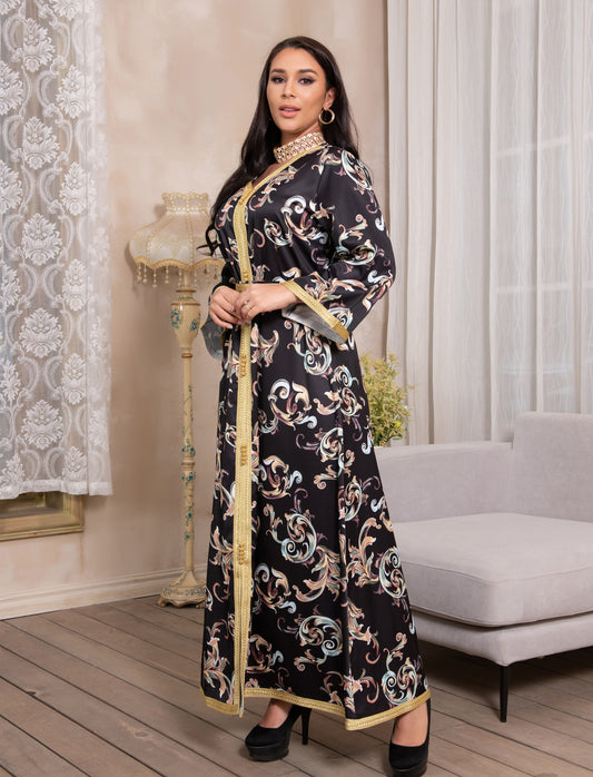 Printed Long Belt Dress Ramadan