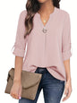 V-neck Shirt Long Sleeve With Cuff