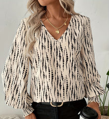 Women's V-neck Elegant Autumn Clothes Shirt