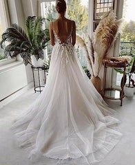 Women's Wedding Dress Lace Strap Backless