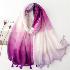 Gradient Scarf Travel Sun Protection Silk Scarf