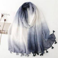 Gradient Scarf Travel Sun Protection Silk Scarf