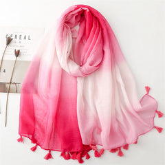 Gradient Scarf Travel Sun Protection Silk Scarf