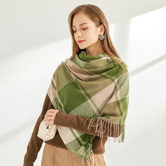 Artificial Cashmere Scarf Thickened Warm Tassel Shawl