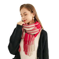 Artificial Cashmere Scarf Thickened Warm Tassel Shawl