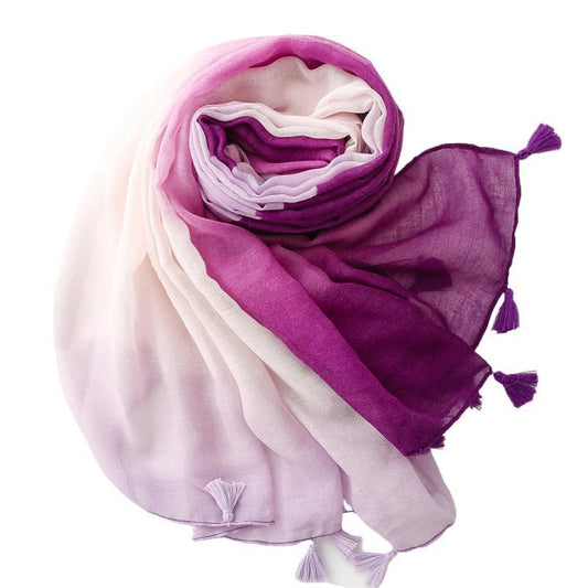 Gradient Scarf Travel Sun Protection Silk Scarf