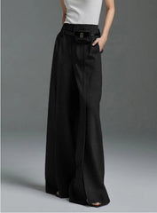 Casual Trousers Split Flared Pants Excluding Belt Waist Bag